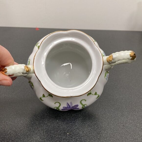 Lissi Kaplan Giftcraft China Crocus Sugar Pot & Creamer with Gold Top and Rim - Picture 14 of 16